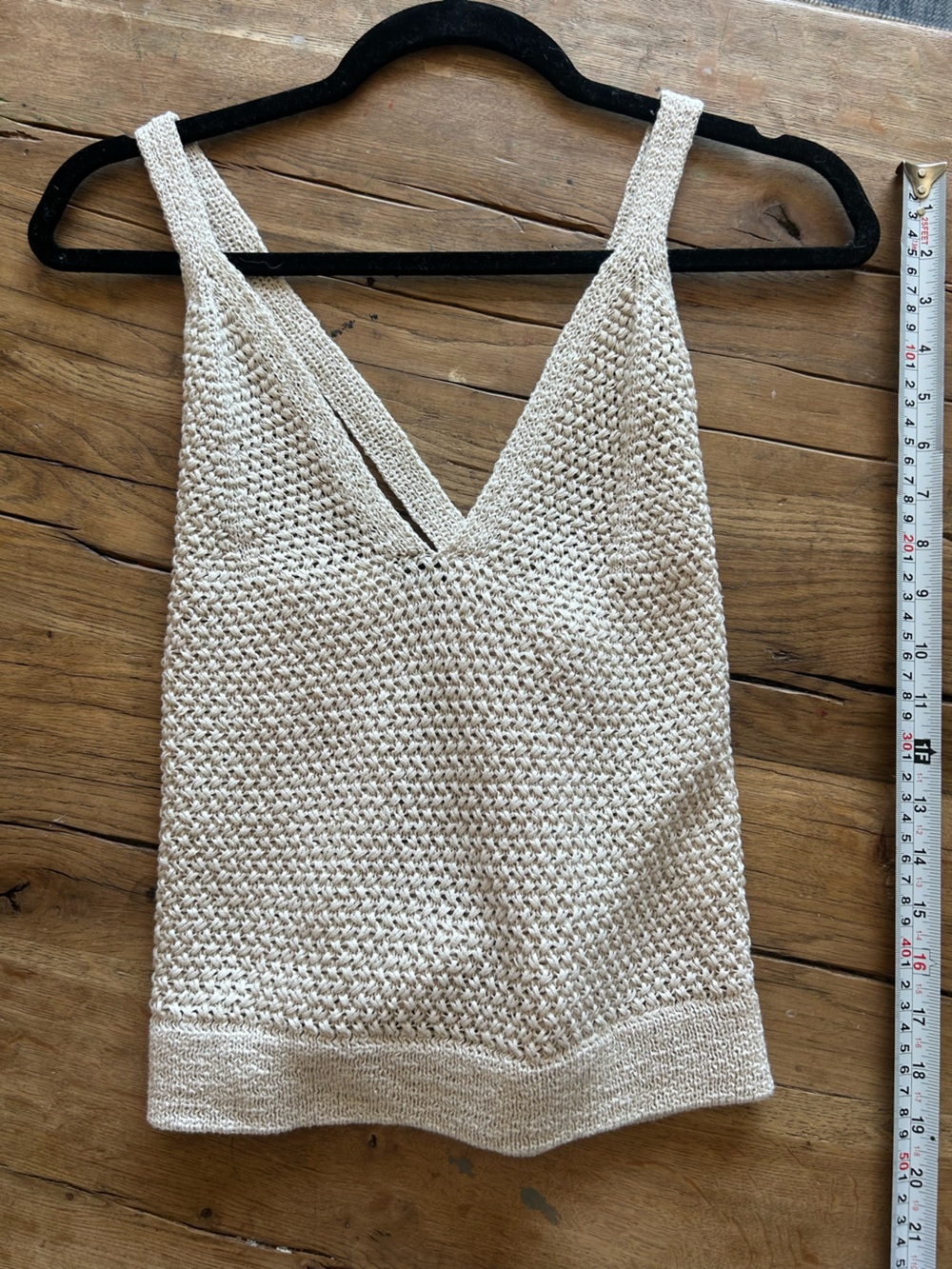 CLEO & WOLF BOOT BARN WESTERN CROCHET KNIT TANK TOP Knit PLUNGE NEXK xs nwt